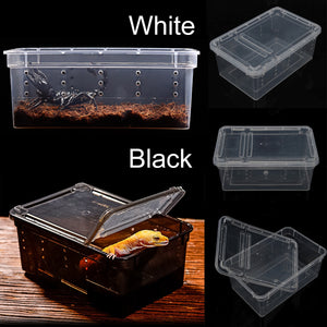 DREAMER.U PORTABLE REPTILE TERRARIUM HABITAT REPTILE HATCHING CONTAINER FOR TARANTULAS, GECKOS, CRICKETS, SNAILS, HERMIT CRABS, FROGS, LIZARDS, BABY TORTOISE AND SNAKES WHITE)