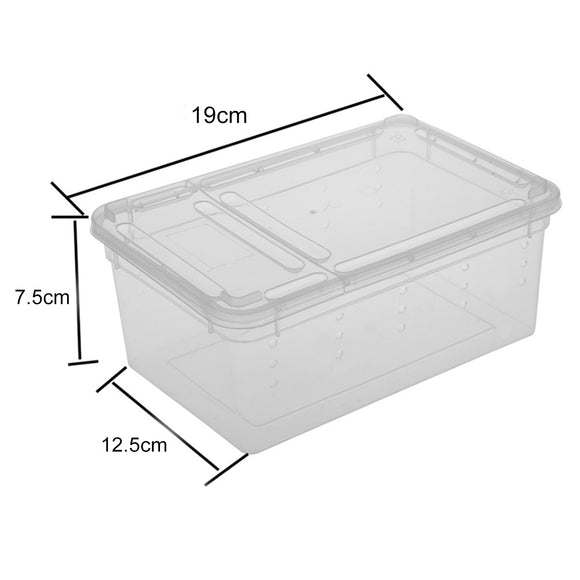 DREAMER.U PORTABLE REPTILE TERRARIUM HABITAT REPTILE HATCHING CONTAINER FOR TARANTULAS, GECKOS, CRICKETS, SNAILS, HERMIT CRABS, FROGS, LIZARDS, BABY TORTOISE AND SNAKES WHITE)